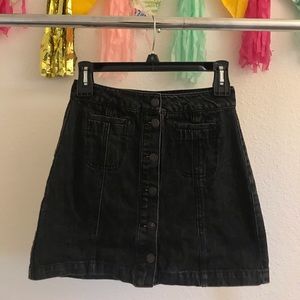High waisted black skirt